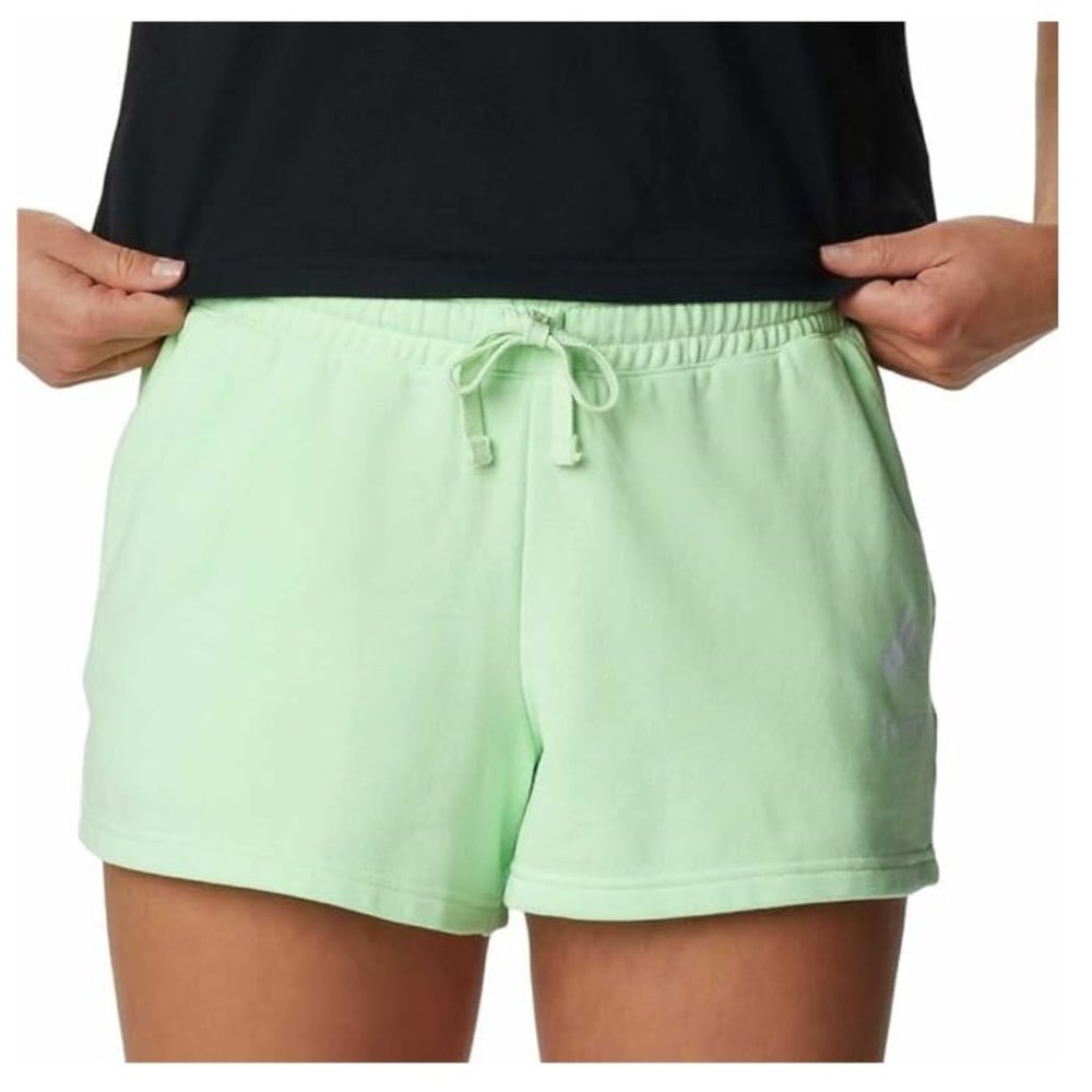 NWT Columbia Women's Trek French Terry Paperbag Shorts Green Size S $50 JJ445